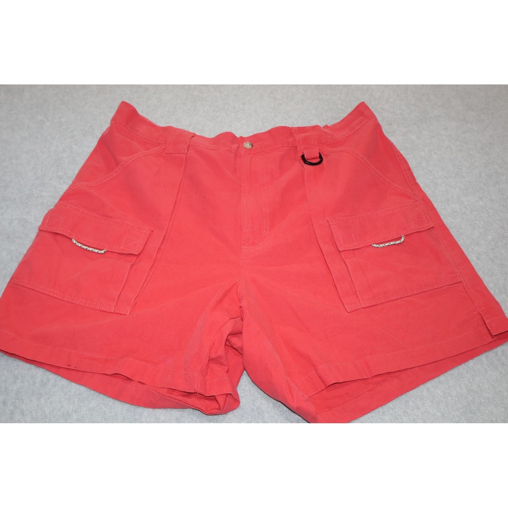 Columbia PFG Cargo Shorts Mens XL Pink Cotton Performance Fishing Gear Outdoor